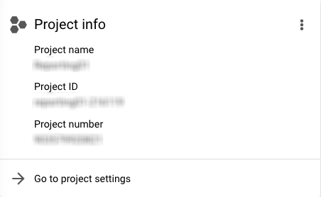 The project Info box on the GCP Platform Dashboard page.