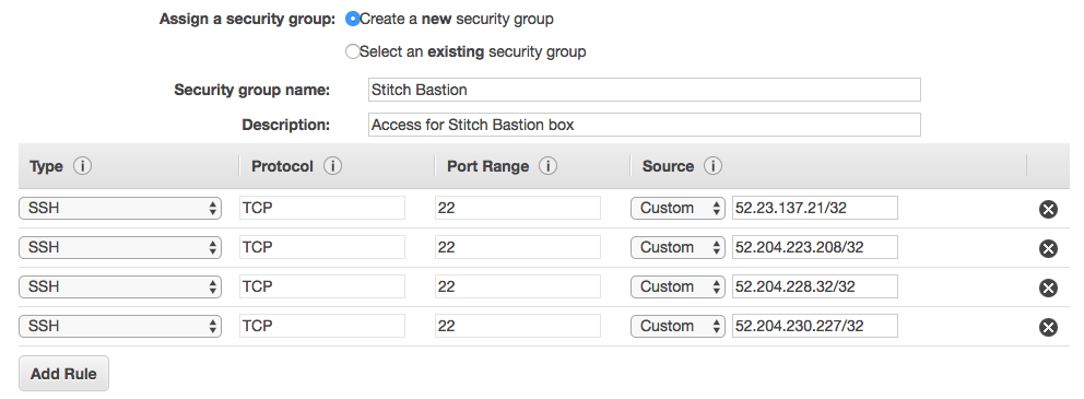 Configuring the EC2 Instance Security Group